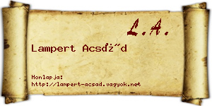 Lampert Acsád névjegykártya